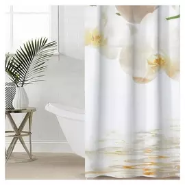 Штора для ванной комнаты доляна «Орхидея над водой», 180×180 см, полиэстер