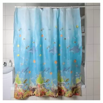 Штора для ванной комнаты доляна «Рыбки», 180×180 см, Peva