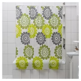 Штора для ванной комнаты доляна «Зелёные цветы», 180×180 см, EVA