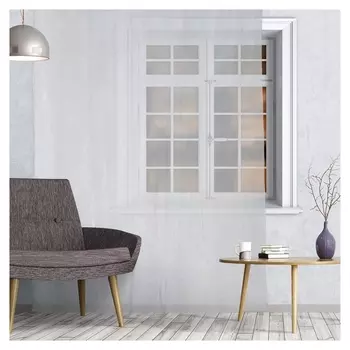 Штора органза Leaves 300х280 см, белый, на шторной ленте, 100% полиэстер