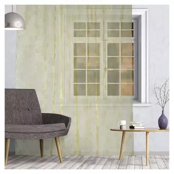 Штора органза Leaves 300х280 см, цвет зелёный, на шторной ленте, 100% полиэстер