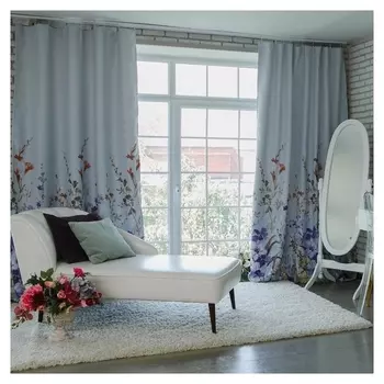 Штора портьерная этель "Акварель" цв.фиолетовый, 250*265 см, пл. 210 г/м2, 100 п/э