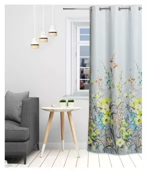 Штора портьерная этель "Акварель" цв.желтый, 145*250см, на люверсах, пл. 210 г/м2, 100 п/э