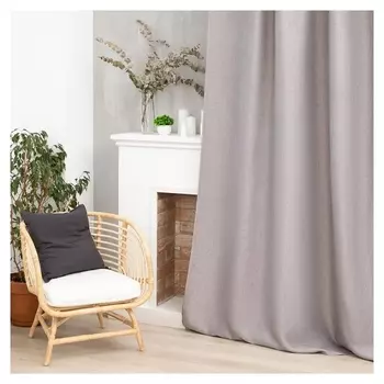 Штора портьерная этель «Классика» цвет серый, на шторн.ленте 130х300 см,100% п/э