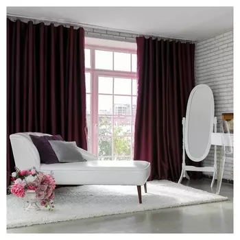 Штора портьерная «Этель» 130×300 см, двусторонний блэкаут, цвет сливовый, пл.240 г/м², 100 п/э