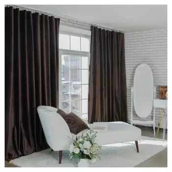 Штора портьерная "Этель" 170х270 см ренессанс шоколадный пудинг,100% п/э