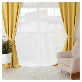 Штора портьерная «Этель» 200х250, цвет жёлтый, блэкаут