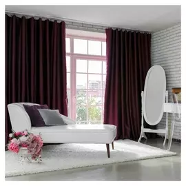 Штора портьерная «Этель» 250×265 см, двусторонний блэкаут, цвет сливовый, пл.240г/м², 100 п/э