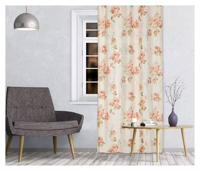 Штора портьерная Romance 150х260 см, цвет бежевый