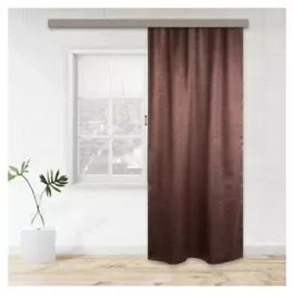 Штора портьерная водевиль 135х260 см, цв шоколад, блэкаут тиснение, п/э 100%