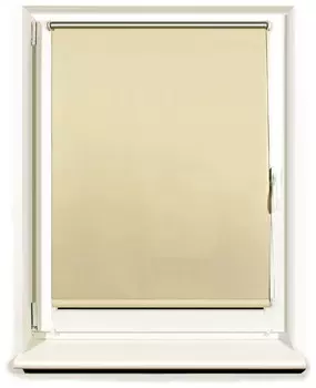 Штора рулонная светонепроницаемая (Блэкаут) Brabix 100х175 см, кремовый/серебро