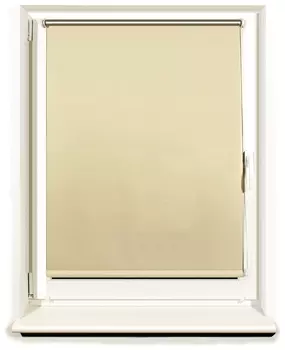 Штора рулонная светонепроницаемая (Блэкаут) Brabix 70х175 см, кремовый/серебро