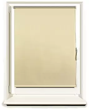 Штора рулонная светонепроницаемая (Блэкаут) Brabix 80х175 см, кремовый/серебро, 606014