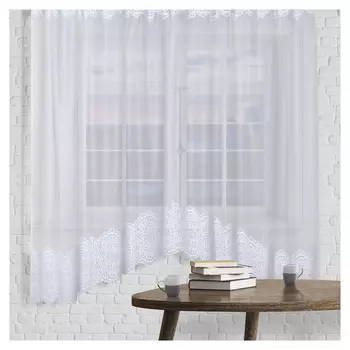 Штора со шторной лентой, ширина 285 см, высота 160 см, цвет белый