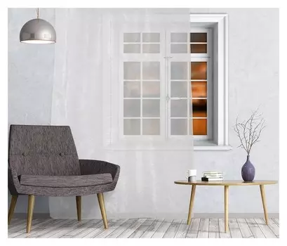 Штора тюль 145х260 см, органза, белый, на шторной ленте, пэ 100%