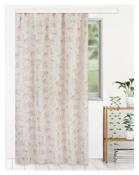 Штора тюлевая "Этель" 135х270 см нежные цветы без утяжелителя, 100% п/э