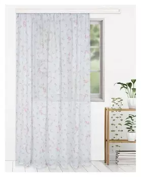 Штора тюлевая "Этель" 135х270 см прованс без утяжелителя, 100% п/э