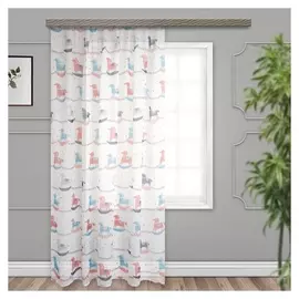 Штора вуаль детская лошадки 300х260см, тюль, пэ100%