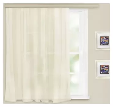 Штора вуаль однотонная 140х145 см, цвет молочный