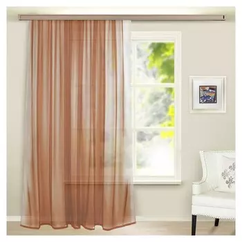 Штора вуаль однотонная 145х260 см, цвет какао