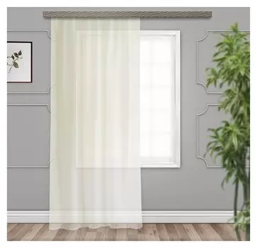 Штора вуаль однотонная 290х260 см, молочная, 100% п/э