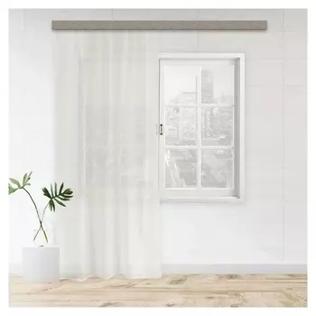 Штора вуаль с тиснением листья 150х260 см, молочный, 100% полиэстер