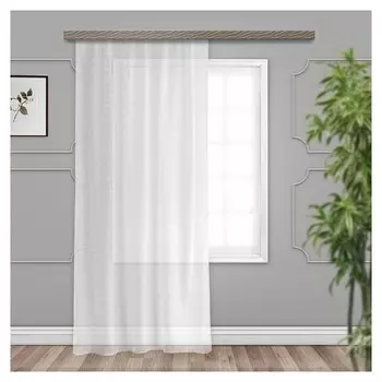 Штора вуаль с тиснением листья 500х260 см, цвет белый