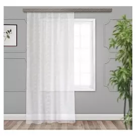 Штора вуаль с тиснением роза 200х260 см, белый, пэ 100%