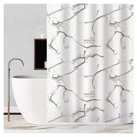 Шторка в ванную «Мрамор белый» 180 х 180 см