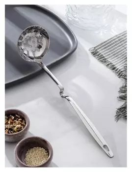 Шумовка доляна Simple, H=28 см, цвет серебряный