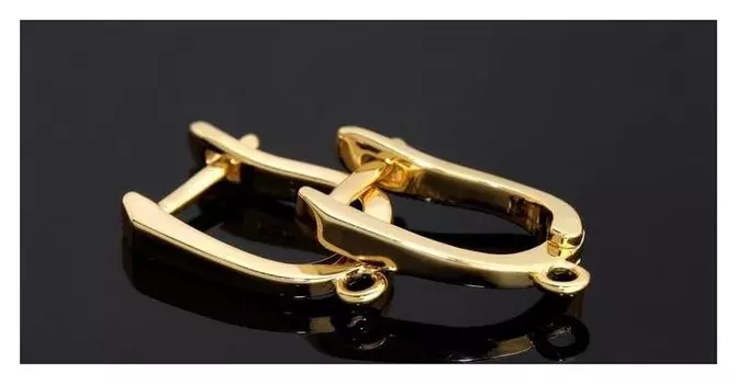 Швензы родированные "Абстракт", цвет золото