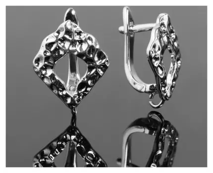 Швензы родированные "Атмосфера", цвет серебро