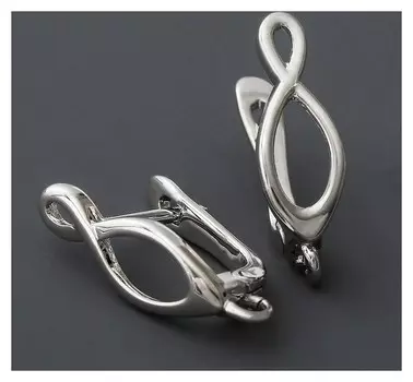 Швензы родированные "Бесконечность", цвет серебро