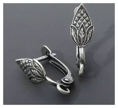 Швензы родированные "Бутон", цвет серебро