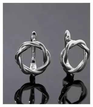 Швензы родированные "Кручёные" кольца, цвет серебро