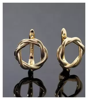 Швензы родированные "Кручёные" кольца, цвет золото