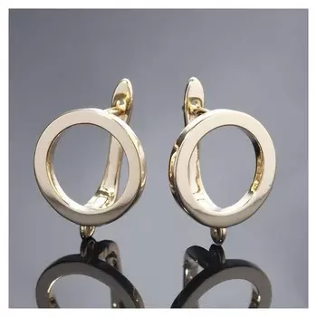 Швензы родированные "Круг", цвет золото