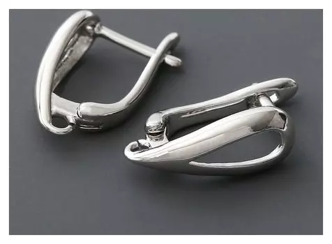 Швензы родированные "Петля", цвет серебро