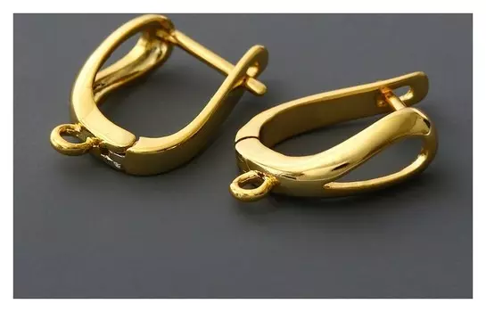 Швензы родированные "Петля", цвет золото