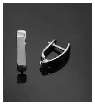 Швензы родированные "Прямая линия", цвет серебро