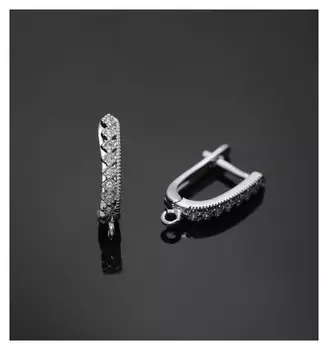 Швензы родированные "Счастье", цвет белый в серебре