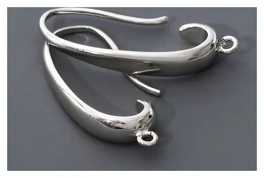 Швензы родированные "Симпл", цвет серебро