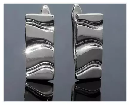 Швензы родированные "Зебра", цвет серебро