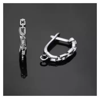 Швензы родированные "Звенья", цвет серебро