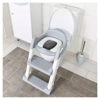 Сиденье на унитаз, цвет белый/серый