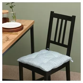 Сидушка на стул этель "Клеточка" 40х40 см, цв. зелёный, 100% полиэстер