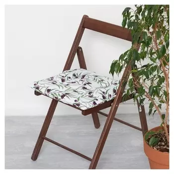 Сидушка на стул доляна Olives 42х42 см, 100% хл, рогожка 164 г/м2