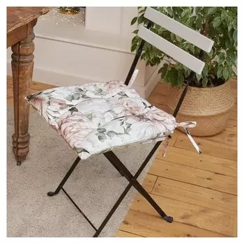 Сидушка на стул "Этель" пионы 42х42см, 100% хл, 190 г/м2