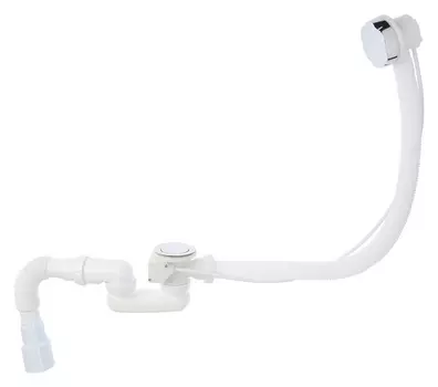 Сифон для ванны Unicorn S102, 1 1/2"х40 мм, полуавтомат, перелив 50 см, с гофрой 40х40/50 мм