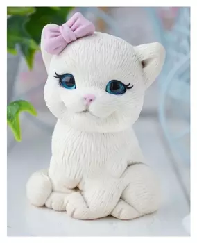 Силиконовая форма для мыла «Кошечка с бантиком»